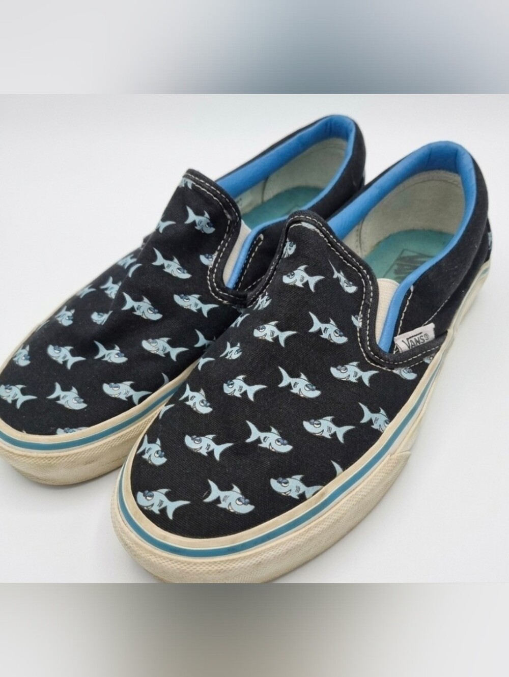VANS Slip-On Shark Print Canvas Sneakers